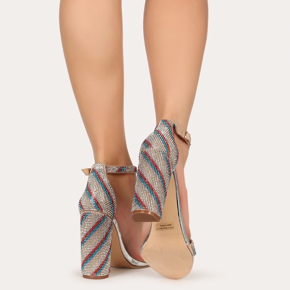 âSOLDâRhinestone Chunky Heel - Picture 2 of 5